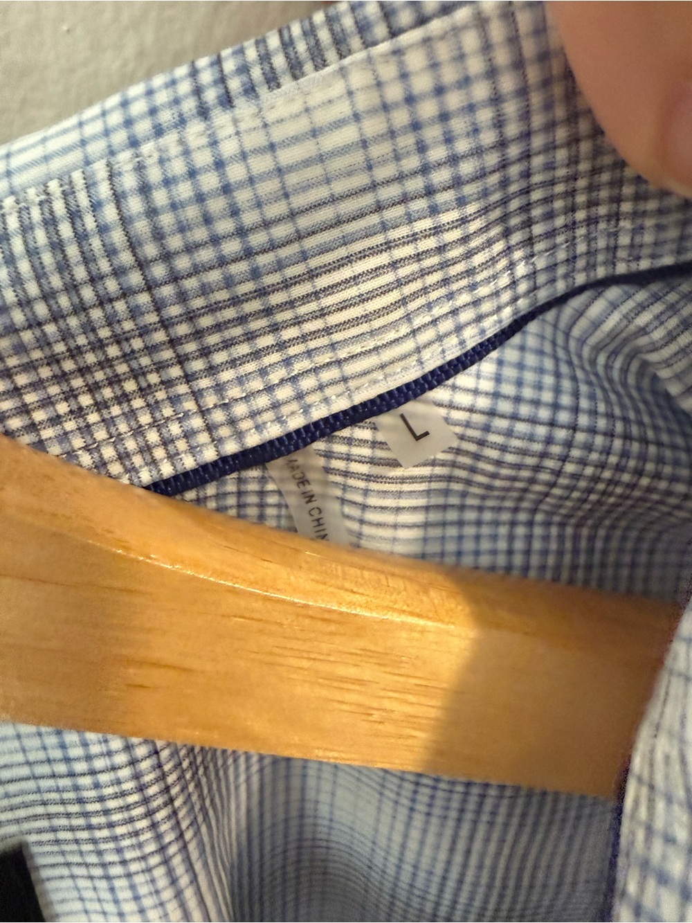 Bugatchi OoohCotton Tech 8-Way Stretch Plaid Shirt Short Sleeve Button Blue L - Picture 4 of 12